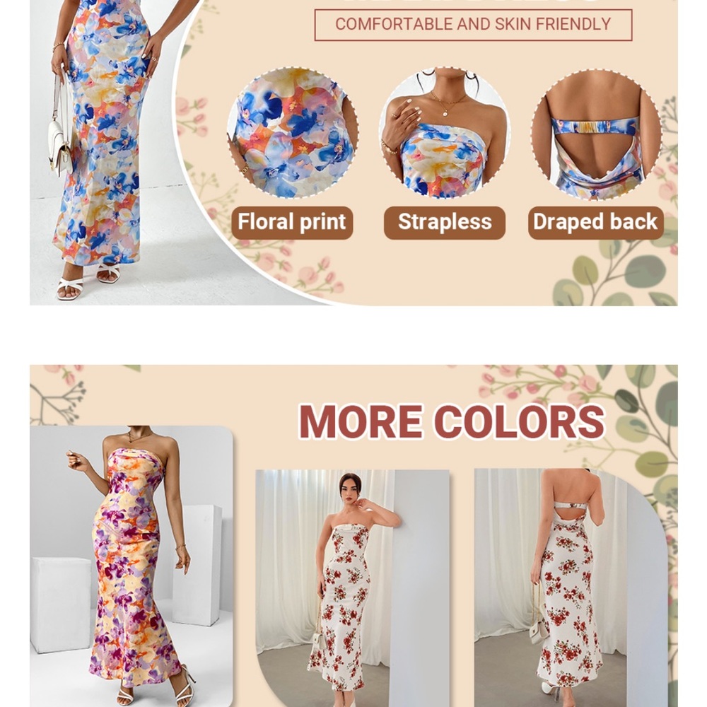Floral Strapless Maxi Dress - Picture 5 of 5